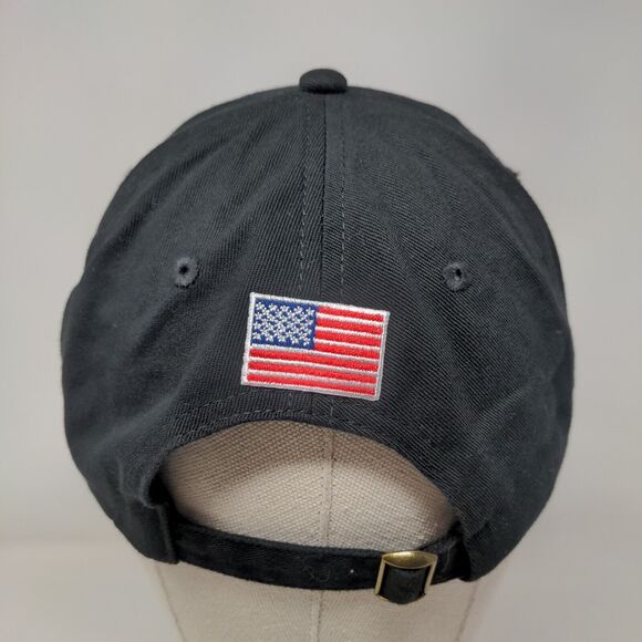 GSP Slideback Hat Black One Size Adjustable Embroidered American Flag 6 Panel - Picture 5 of 7